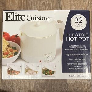 Elite Cuisine White Electric Hot Pot